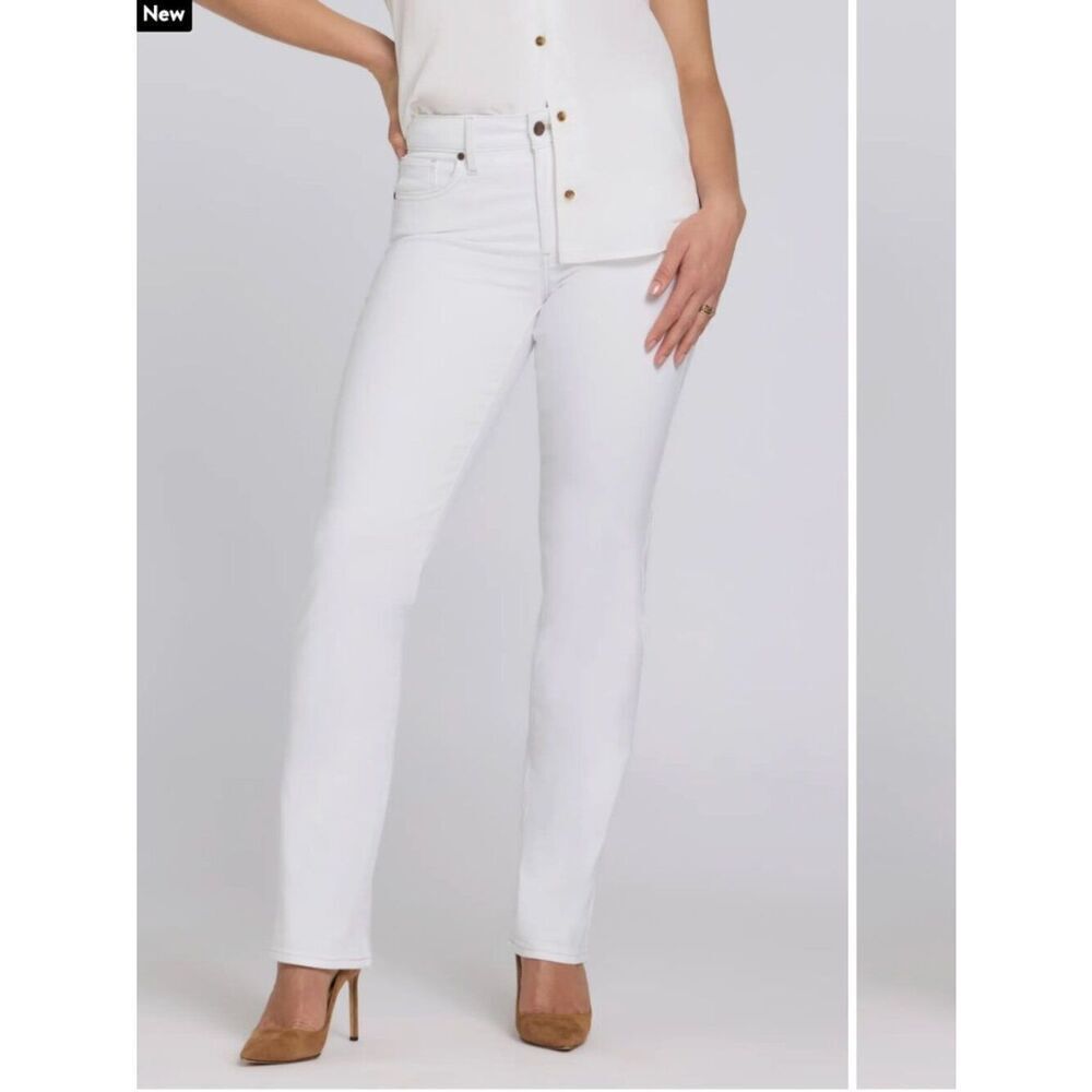 NYDJ Marilyn straight leg Ankle Jeans in Optic White 00P NWT